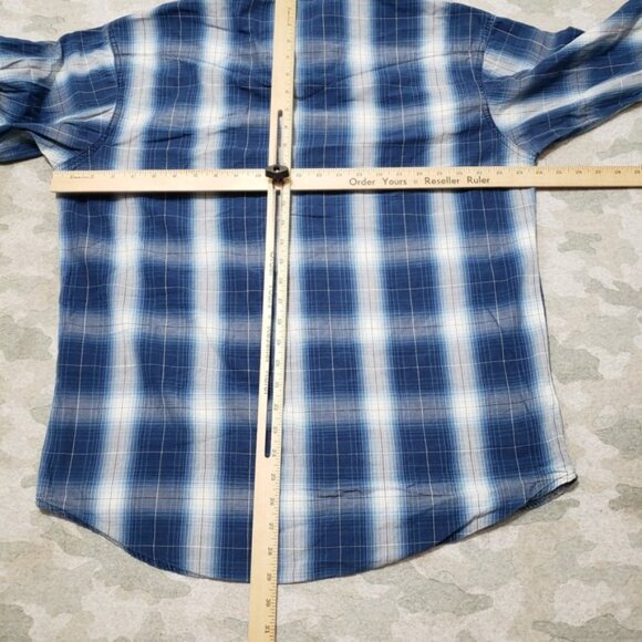 Wrangler Shirt Mens XL Blue Pockets Pearl Snap Long Sleeve Rodeo Cowboy Western - Picture 5 of 16
